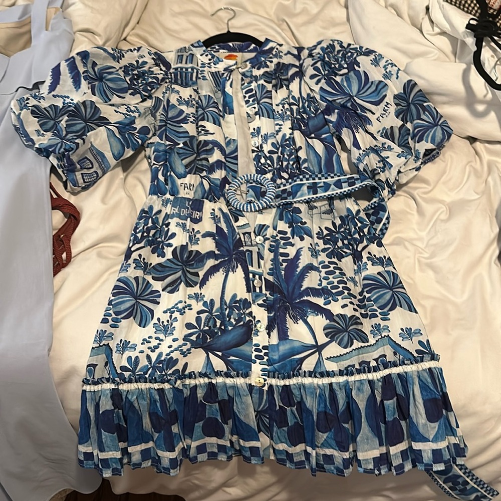 Farm Rio Belted Mini Dress